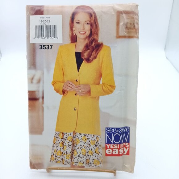 UNCUT Butterick 3537 Vintage Sewing Pattern 18-22 Womens Jacket & Skirt Set 1994 - Picture 1 of 2